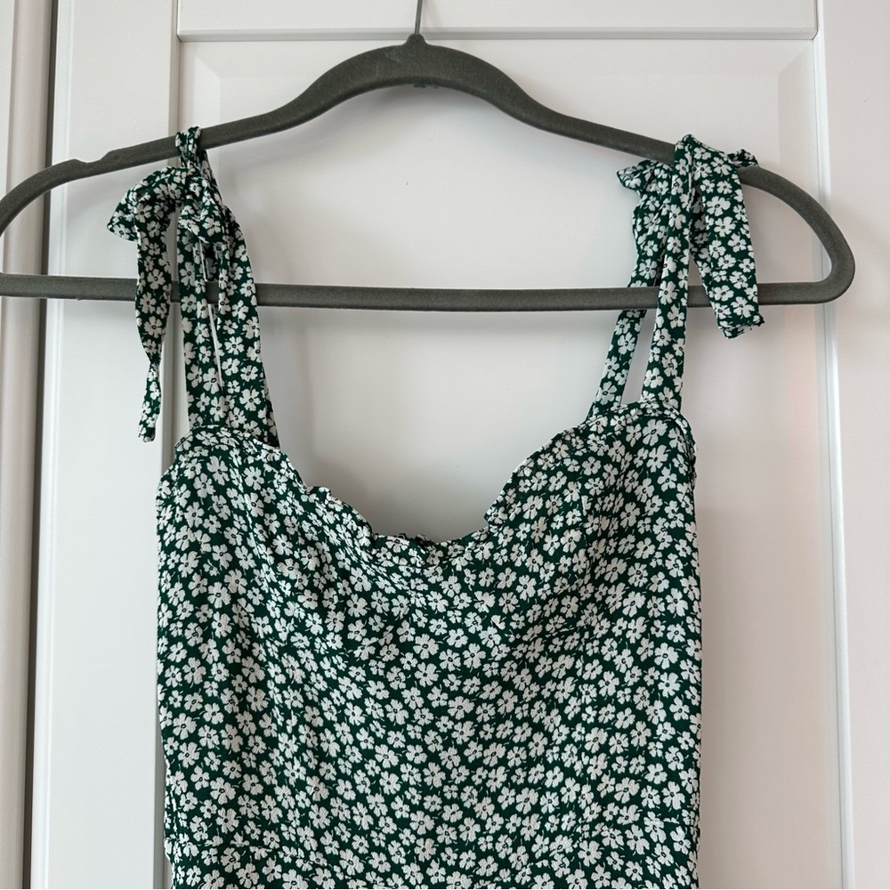 Reformation Green Floral Midi Dress - Picture 4 of 12